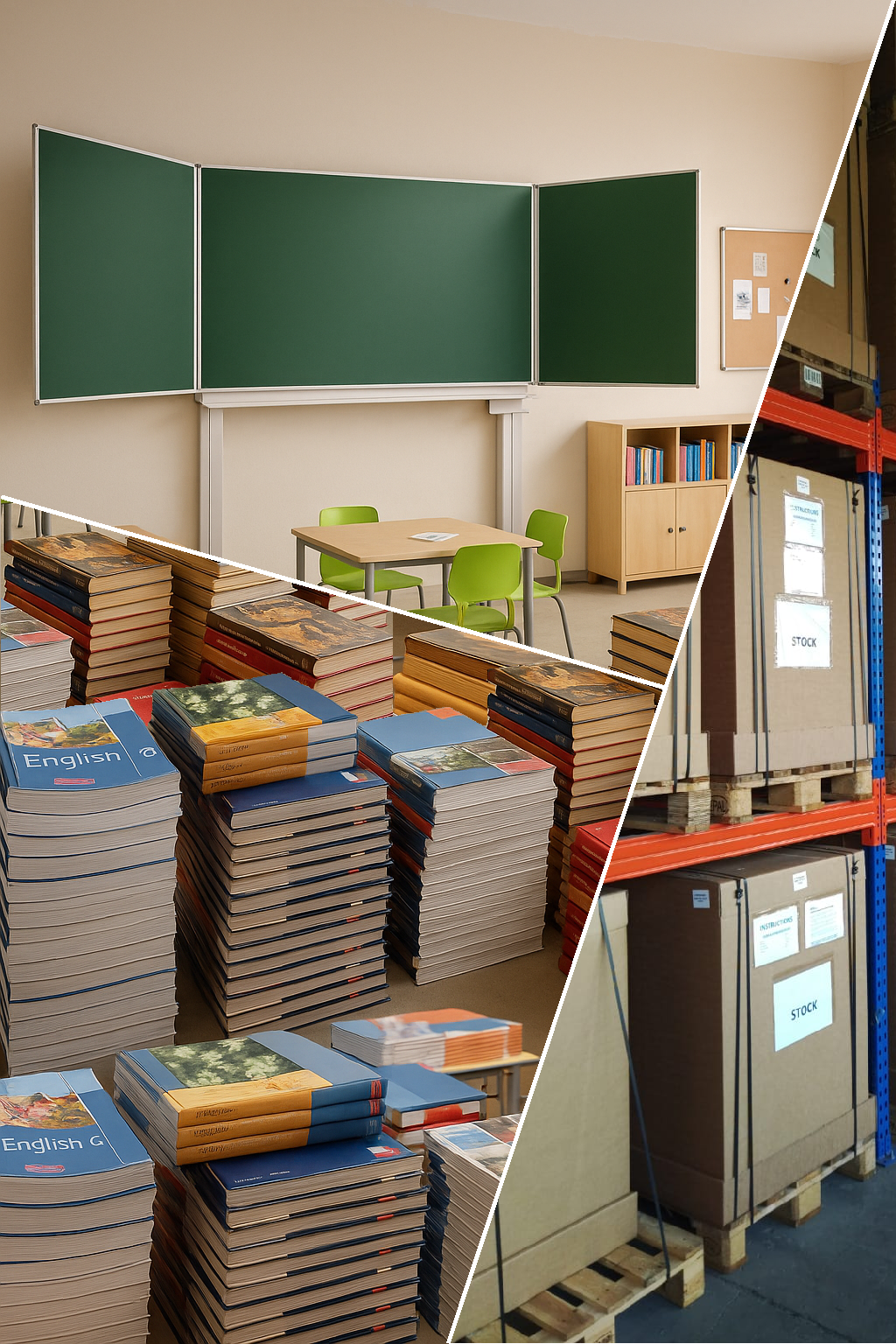 Collage von den Leistungen von Theil Schuleinrichtungen